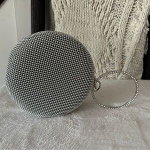 Silver Rhinestone Clutch Bag